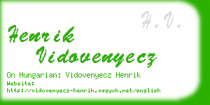 henrik vidovenyecz business card